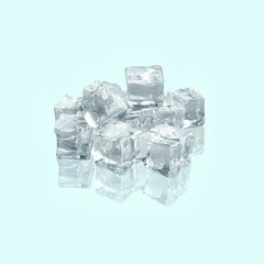 ice cubes on blue background (clipping path)