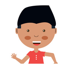 cute boy smiling  over white background, colorful design. vector illustration