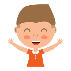 cartoon happy boy icon over white background, colorful design. vector illustration