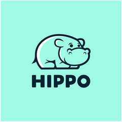 Little Hippo Mascot Design Vector