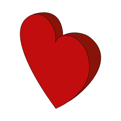 heart love isometric icon vector illustration design