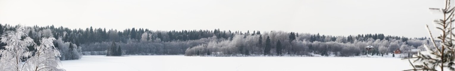 Fototapeta na wymiar Valday lake in the winter