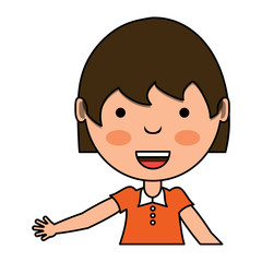 Obraz premium cartoon girl smiling over white background, colorful design. vector illustration