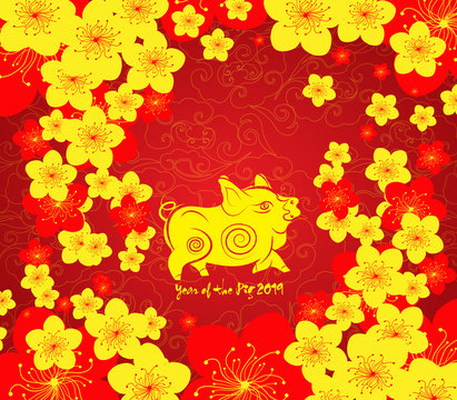 chinese new year template background. Year of the pig
