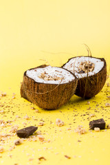 Granola with chocolate  in coconut