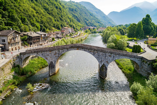 Ponte di Ganda (1778) - Morbegno - Valtellina (IT) - Vista aerea