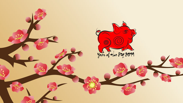 Chinese new year's decoration for blossom spring festival