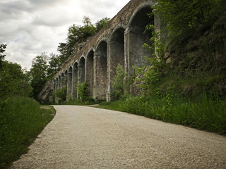 Fototapeta na wymiar Aqueduct bridge to transport water