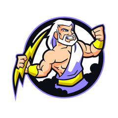 Zeus Mascot Design Vector