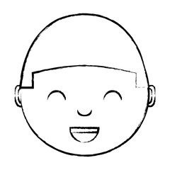 Obraz na płótnie Canvas cartoon boy smiling over white background, vector illustration