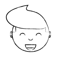 Obraz na płótnie Canvas cartoon boy face icon over white background, vector illustration