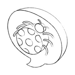 virus bug infection system speech bubble isometricvector illustration sketch