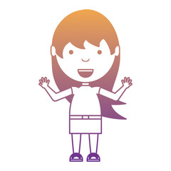 cute girl standing over white background, colorful design. vector illustration