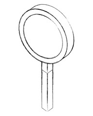 magnifying glass search mind isometric image vector illustration sketch