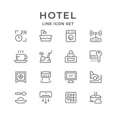 Set line icons of hotel