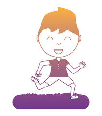 cartoon boy  over white background, vector illustration
