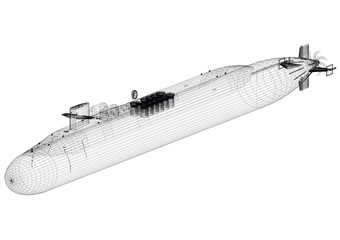 submarine Architect blueprint - isolated