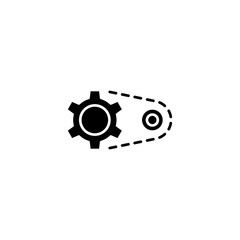 Driving gear black icon concept. Driving gear flat  vector symbol, sign, illustration.