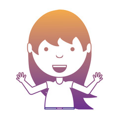 cartoon girl smiling over white background, colorful design. vector illustration