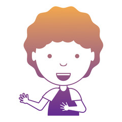 cartoon happy boy icon over white background, colorful design. vector illustration