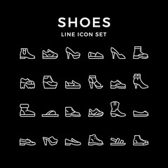 Set line icons of shoes