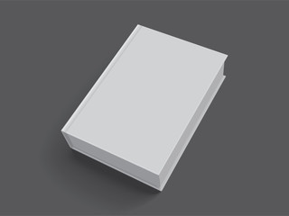 white book with thick cover isolated on black background mock up