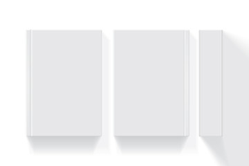 white book with thick cover isolated on white background mock up