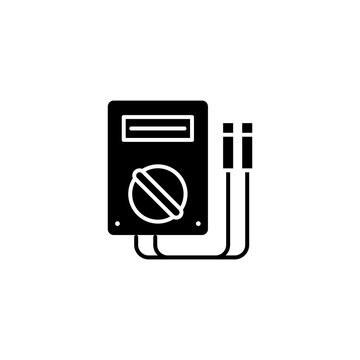 Electric diagnostics black icon concept. Electric diagnostics flat  vector symbol, sign, illustration.