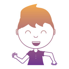 cartoon happy boy icon over white background, colorful design. vector illustration