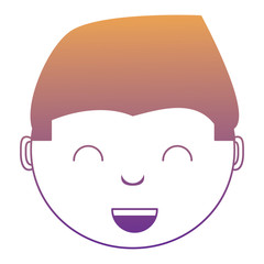 cartoon boy face icon over white background, colorful design. vector illustration