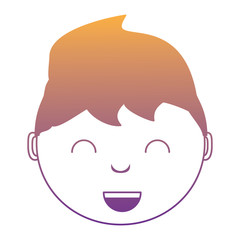 cartoon happy boy icon over white background, colorful design. vector illustration