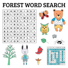 Forest word search game for kids - 206801948