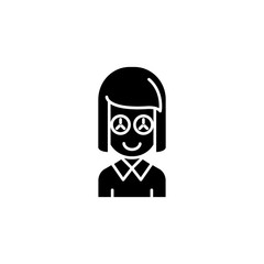Eye mask black icon concept. Eye mask flat  vector symbol, sign, illustration.