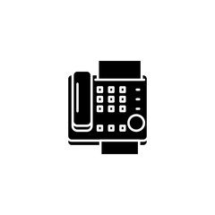 Fax machine black icon concept. Fax machine flat  vector symbol, sign, illustration.