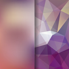 Geometric pattern, polygon triangles vector background in gray, purple tones. Blur background with glass. Illustration pattern