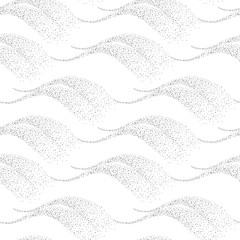 Halftone line. Seamless trendy pattern.