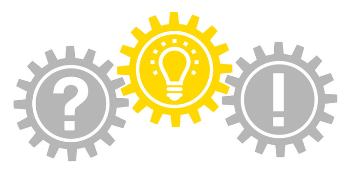 Zahnräder Icon Problem Lösung Plan Erfolg