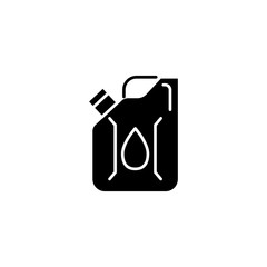 Fuel can black icon concept. Fuel can flat  vector symbol, sign, illustration.