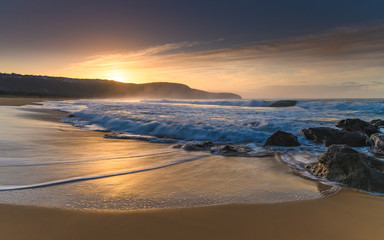 Sun Rising over the Headland - Seascape