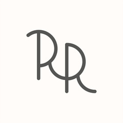 RR Letter Initial Monogram Logo Design Emblem Template. Thin Line Stroke Minimal Geometric Concept.
