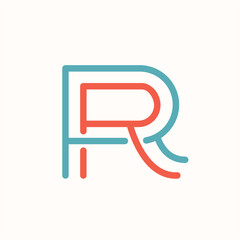 RR Letter Initial Monogram Logo Design Emblem Template. Thin Line Stroke Minimal Geometric Concept.
