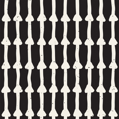 Hand drawn lines seamless grungy pattern. Abstract geometric repeating texture in black and white.