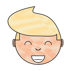 cartoon boy face icon over white background, colorful design. vector illustration
