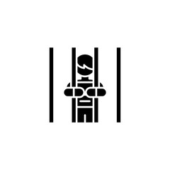 Imprisonment black icon concept. Imprisonment flat  vector symbol, sign, illustration.