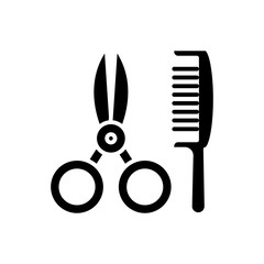 Hairdresser's parlor black icon concept. Hairdresser's parlor flat  vector symbol, sign, illustration.