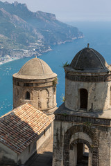 Fototapeta na wymiar View over Gulf of Salerno from Villa Rufolo, Ravello, Campania, Italy