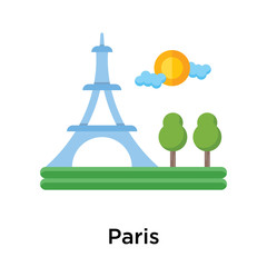 Fototapeta na wymiar Paris icon vector sign and symbol isolated on white background