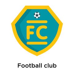 Obraz premium Football club icon vector sign and symbol isolated on white background