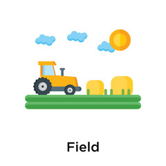 Naklejka premium Field icon vector sign and symbol isolated on white background