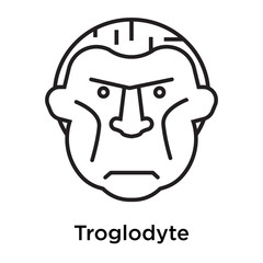 Troglodyte icon vector sign and symbol isolated on white background